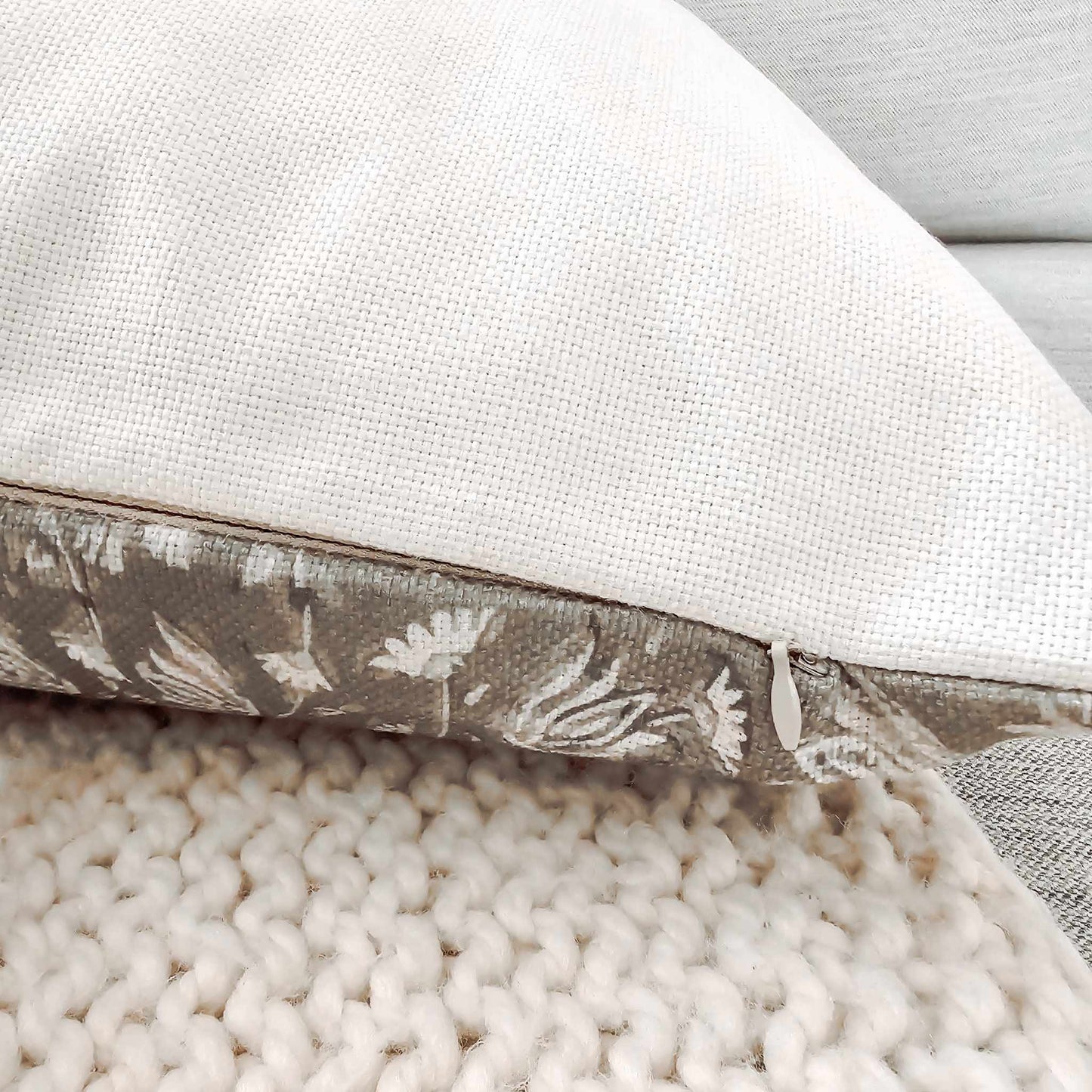 'Bariah' Floral Hand Block Cushion Cover