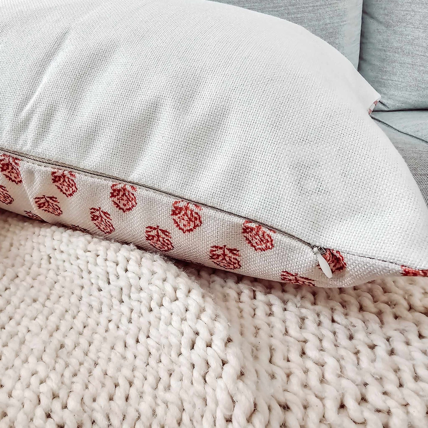 'Saira' Hand Block Cushion Cover