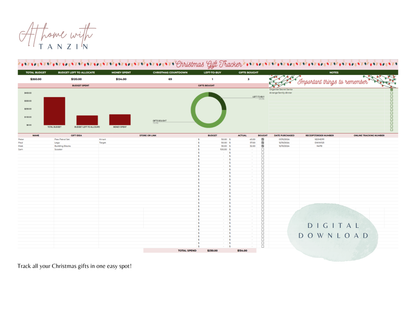 Christmas Gift Tracker - Digital Download